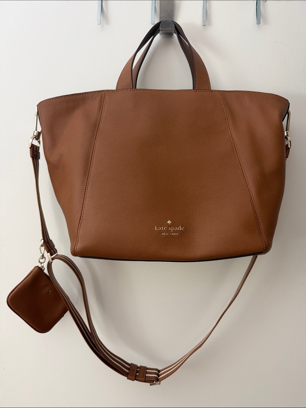 kate spade Leather Rosie Tote with Detachable Strap in Warm Gingerbread